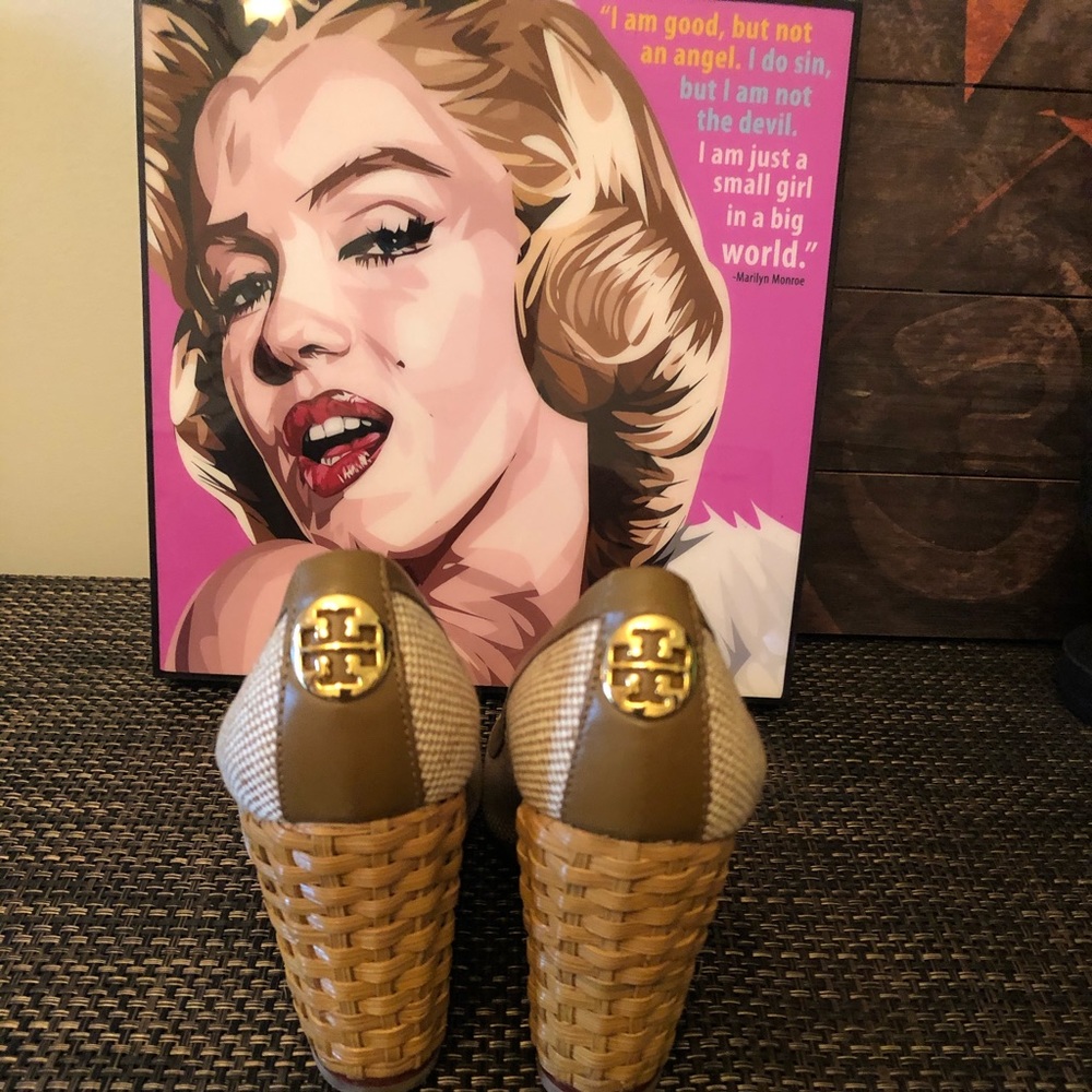 Tory wedges/ gorgeous!!  3 inches